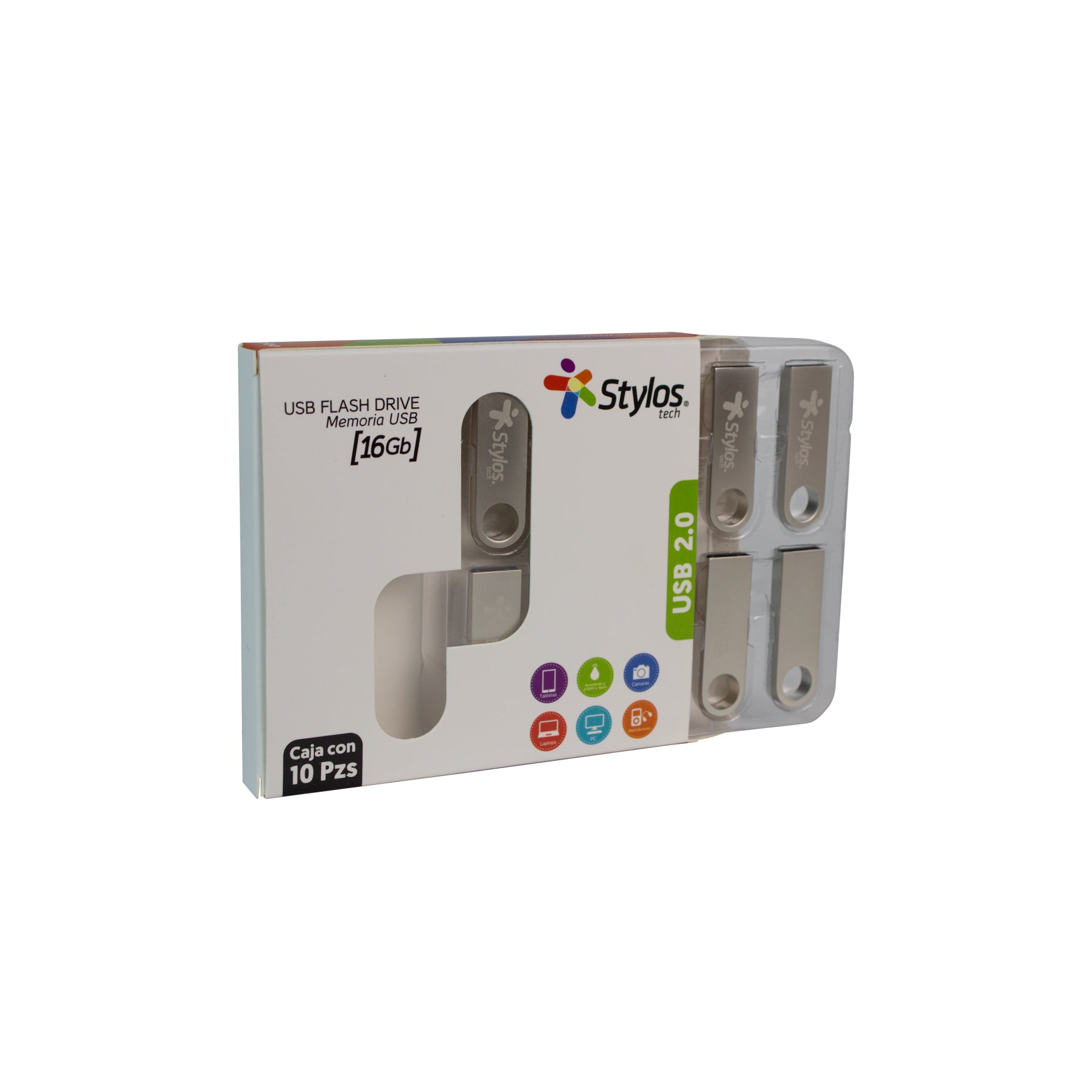 Paquete 10 USB 16GB Metálico STYLOS STUSB1016 - Paquete 10 USB 16GB Metálico STYLOS STUSB1016 -